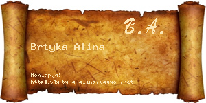 Brtyka Alina névjegykártya